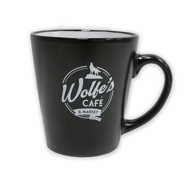 Wolfe's Cafe & Market Black Coffee Mug